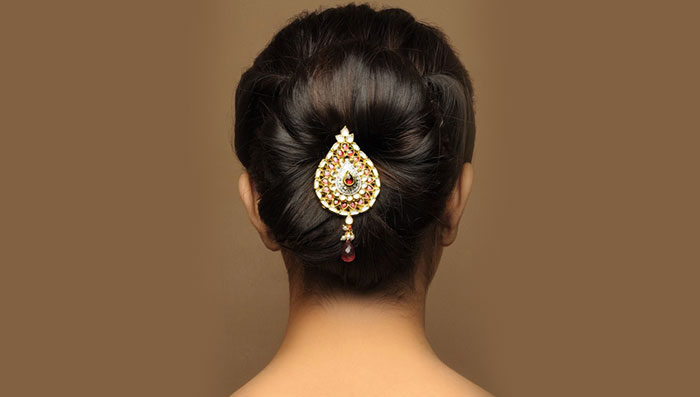 The Bejewelled Braided Bun Step by Step