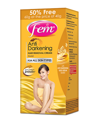 Fem Anti Darkening Hair Removal Cream-Gold for Normal Skin Fem Anti Darkening Hair Removal Cream-Gold for Normal Skin