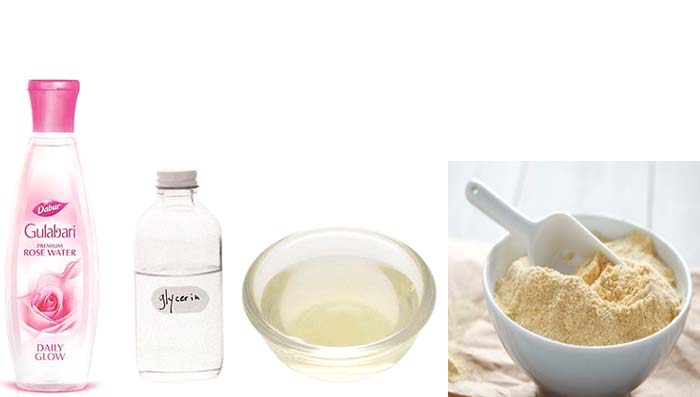 Glycerin, Besan & Rose Water for Even Skin Tone